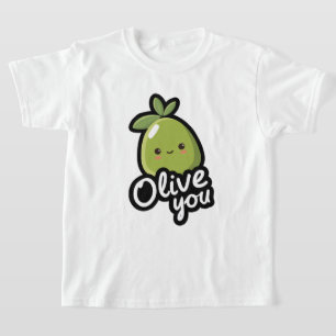 Camiseta Olive You – Design de Pun Olive Kawaii Fofo