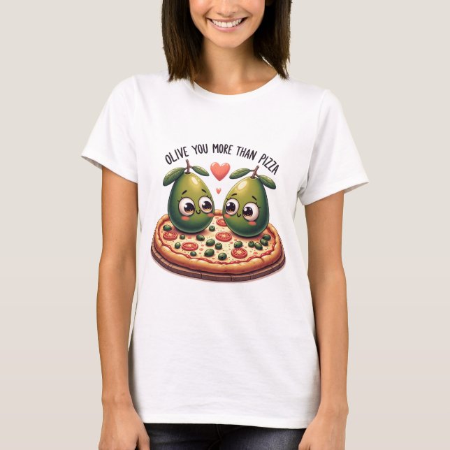 Camiseta Olive You More Than Pizza (Frente)