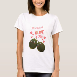 Camiseta Olive You Two Olives Hearts