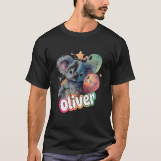 Camiseta Oliver - Nome De Menino Bonito Com Koala Cute