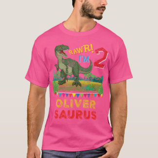 Camiseta Oliver Saurus Rawr I M 2 Dinossauro T-Rex Personal