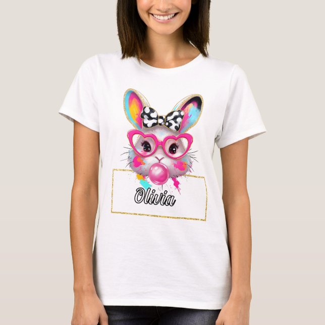 Camiseta Olivia Bubble Easter Bunny (Frente)