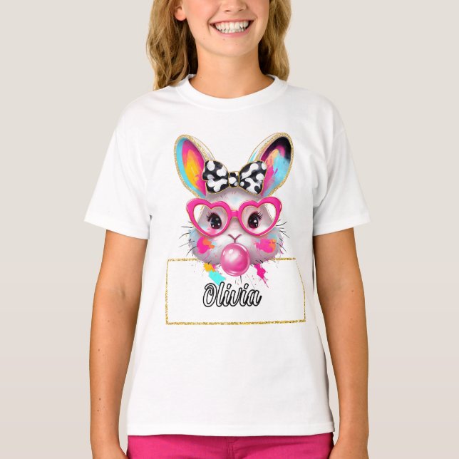 Camiseta Olivia Bubble Easter Bunny (Frente)