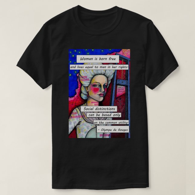 Camiseta Olympe de Gouges Art Impressão (Frente do Design)