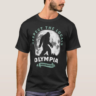 Camiseta Olympia Wa Respeite Os Locais Sasquatch Lua Cheia