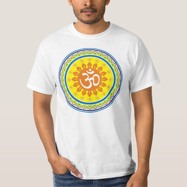Camiseta OM com estilo indiano tradicional Mandana (Frente)