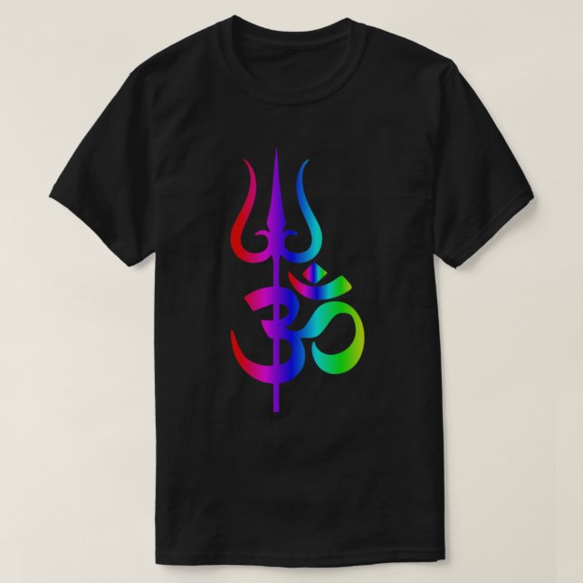 Camiseta Om e trishul, design psíquico hindu (Frente do Design)
