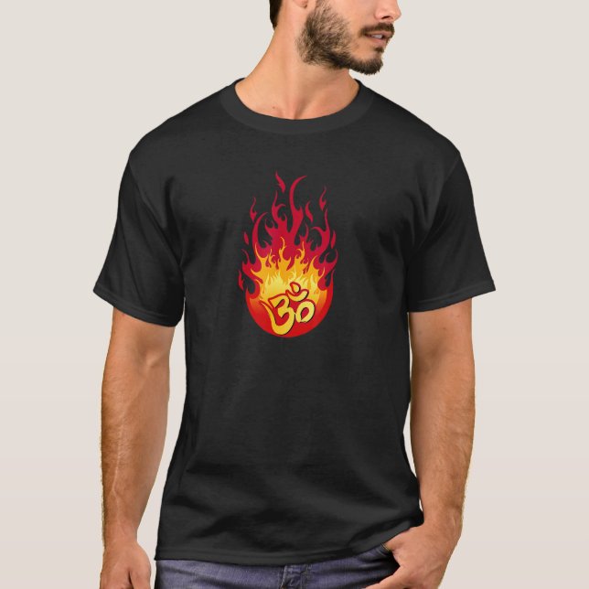 Camiseta Om Fire Yoga Meditation (Frente)