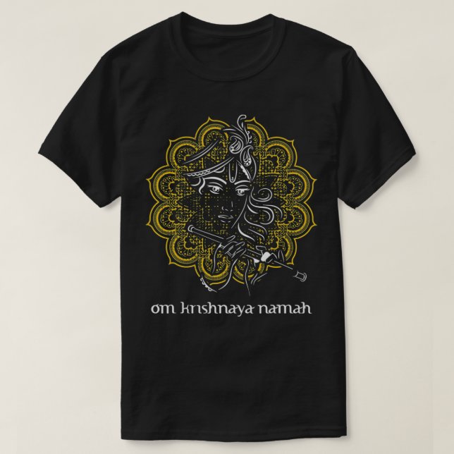 Camiseta Om Krishnaya Namah Mantra (Frente do Design)
