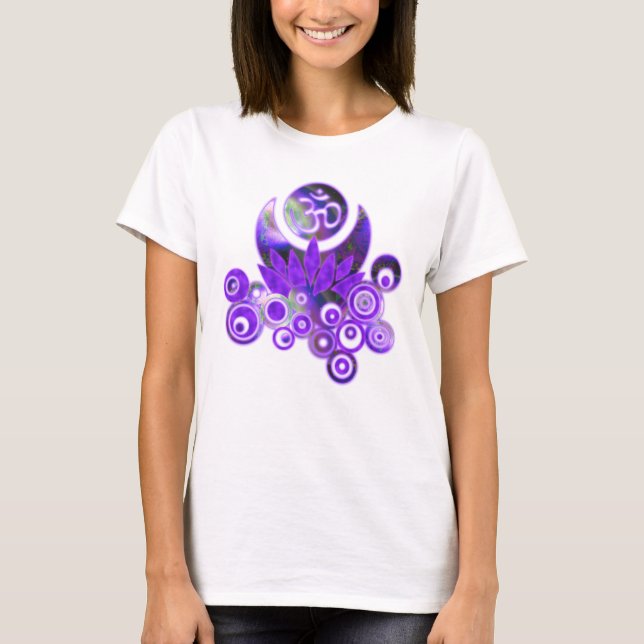 Camiseta OM LOTUS Design violet + suas ideias (Frente)