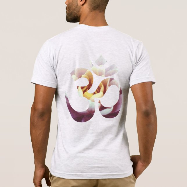 Camiseta Om Lotus Mantra Yoga Mens Modelo (Verso)