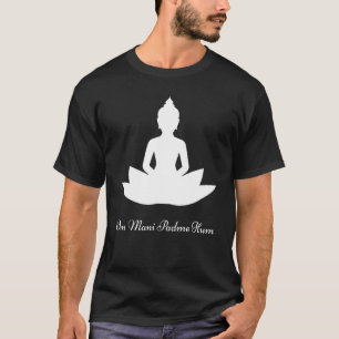 Camiseta Om Mani Padme Hum Buda e Lótus Meditação Mant