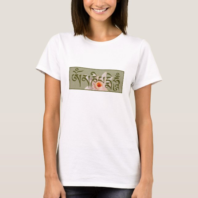 Camiseta Om Mani Padme Hum - Verde (Frente)
