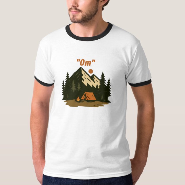 Camiseta “Om” Mountain Meditation Camping Design (Frente)