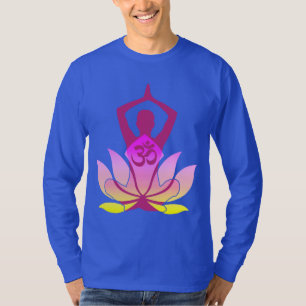 Camiseta OM Namaste Espiritual Lotus Flower Yoga azul