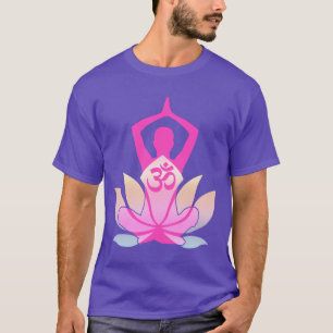 Camiseta OM Namaste Lotus Flower Yoga em roxo