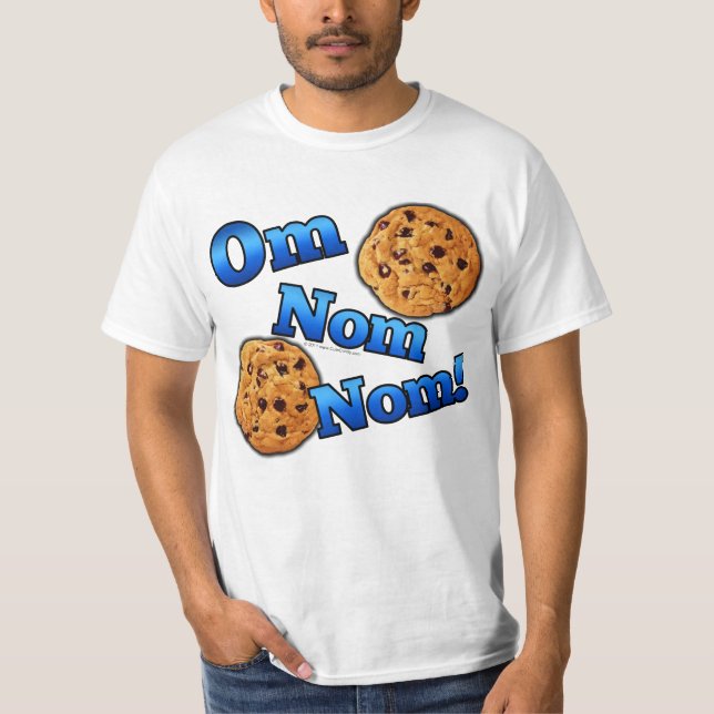 Camiseta OM Nom Nom, biscoitos do amor de Meme (Frente)