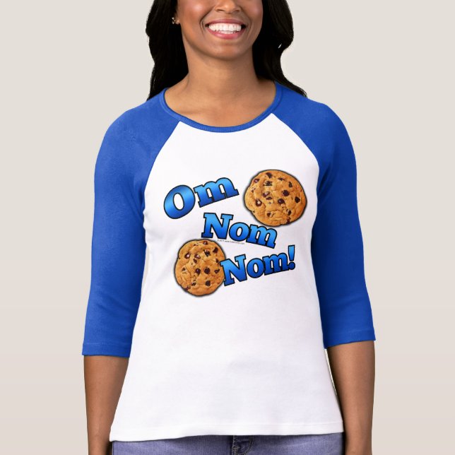 Camiseta OM Nom Nom, biscoitos do amor de Meme (Frente)