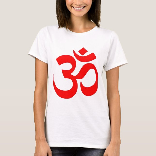 Camiseta OM símbolo Hindu e budista (do ॐ) - (Frente)