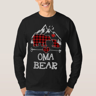 Camiseta Oma Bear Christmas Pajama Red Xadrez Família Buffa