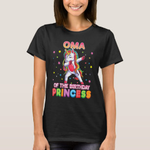 Camiseta Oma Da Princesa Aniversário Dabbing Unicorn Girl