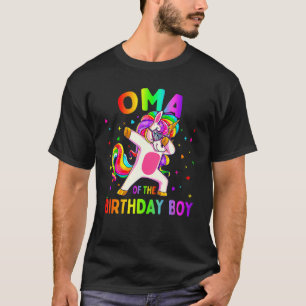 Camiseta Oma do Festa de aniversário Rapaz Dabbing Unicorn