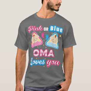 Camiseta Oma Rosa Ou Azul Te Ama Sexo Reveal Bebê Mama