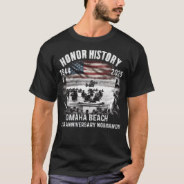 Camiseta Omaha Beach D-Day 81 RUA Anniversário 1944 T-Shirt