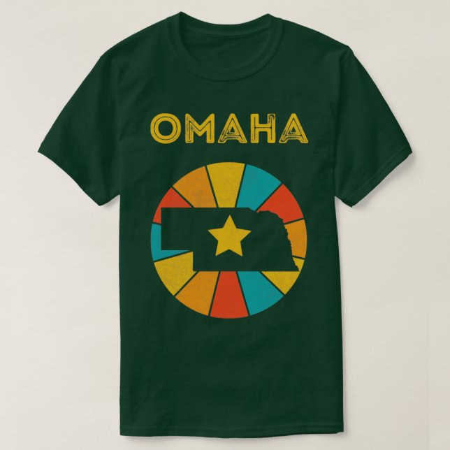 Camiseta Omaha Nebraska Vintage angustiou Souvenir (Frente do Design)