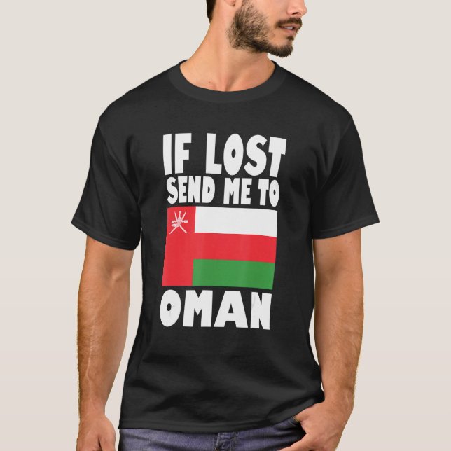 Camiseta Oman Flag Design  If lost send me to Oman (Frente)