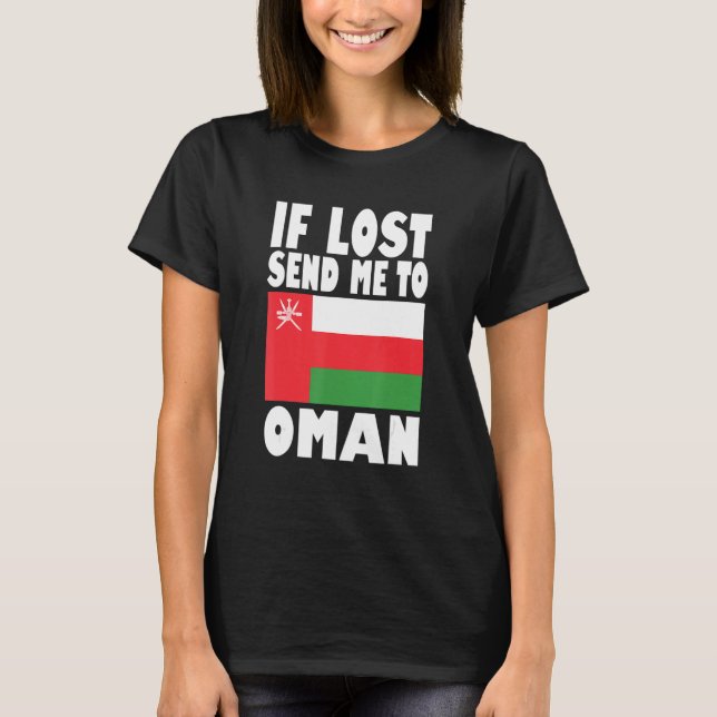 Camiseta Oman Flag Design  If lost send me to Oman (Frente)