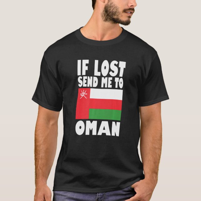 Camiseta Oman Flag Design  If lost send me to Oman Premium (Frente)