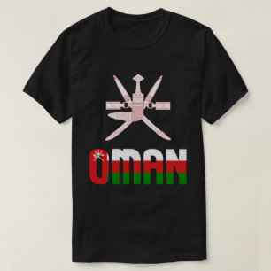 Camiseta Oman Flag e Casaco de Armas Patriótica
