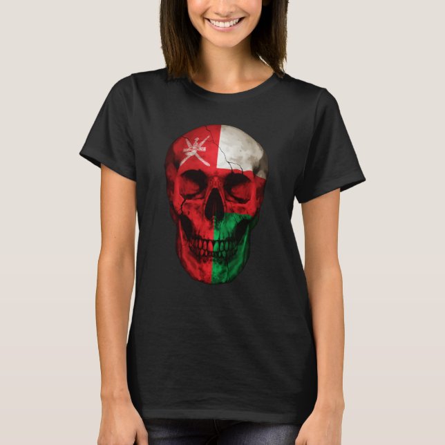 Camiseta Oman Flag Skull Omani Roots Proud Patriotic (Frente)