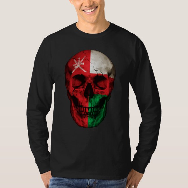 Camiseta Oman Flag Skull Omani Roots Proud Patriotic (Frente)