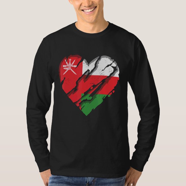 Camiseta Oman Heart Omani Flag Omani Pride 1 (Frente)