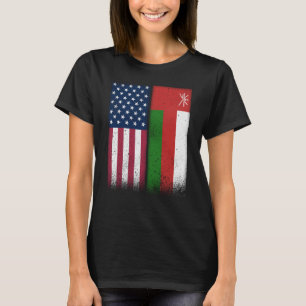 Camiseta Oman Omani American Flags Orgulhoso EUA Omã