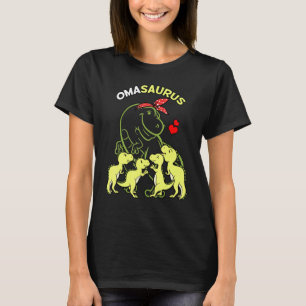 Camiseta Omasaurus Oma 4 Crianças Dia de as mães Dinossauro