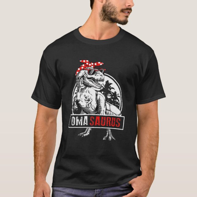 Camiseta Omasaurus T Rex Dinossaur Oma Saurus Dia de as mãe (Frente)