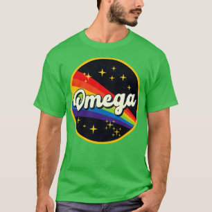 Camiseta Omega Rainbow No Estilo De Vintagem Espacial
