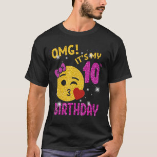 Camiseta OMG É a minha 10ª garota de aniversário linda de 1