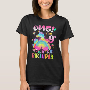 Camiseta Omg É a minha 9ª garota de aniversário Fidget 9 an