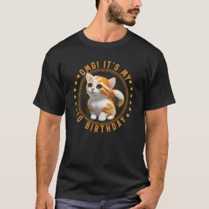 Camiseta Omg É Meu 10º Aniversário Menina Roupa De Gato Fof