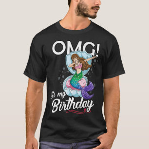Camiseta OMG É Meu Aniversário Dançando Sereia