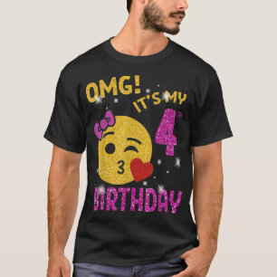 Camiseta OMG É Minha Garota do Quarto Aniversário Bonita De