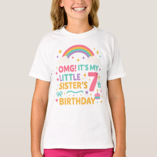 Camiseta OMG É o 7º Aniversário da Minha Irmãzinha Arco-íri