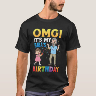 Camiseta OMG É O Aniversário Do Meu Baba Avô Com Neto