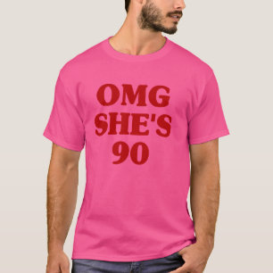 Camiseta OMG Ela é 90 família estética de Festa de aniversá