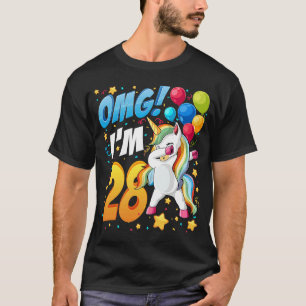 Camiseta OMG Eu tenho 28 Unicorn Dab para 28 mulheres de an