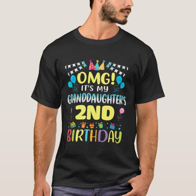 Camiseta Omg Its My Granddaughters 2nd Birthday Sweet 2 Yea (Frente)